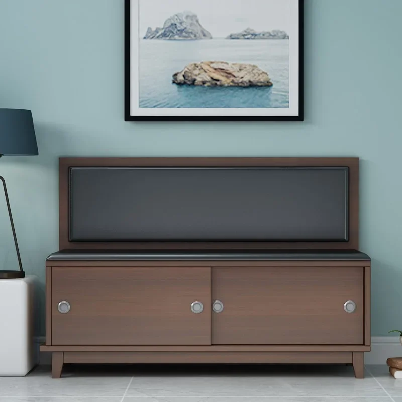 Shoe changing stool home door Nordic shoe cabinet seated new Chinese sofa stool living room solid wood shoe stool storage cabine