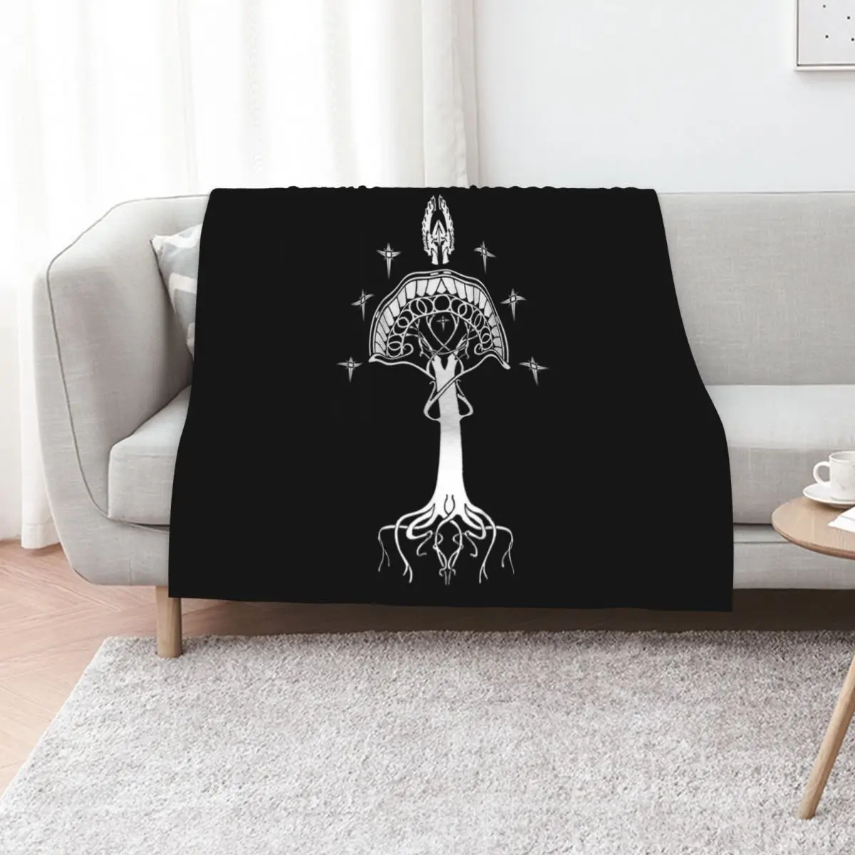 Sigil of the United Kingdom of Arnor and Gondor (Gondorian black variant) Throw Blanket Comforter Tourist Blankets
