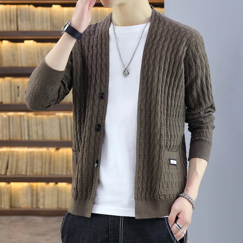 

New Handsome Cardigan Mens Sweater Knitting NEW Casual Fashion Autumn Winter Quality Knit Sweaters Coat Men cardigan