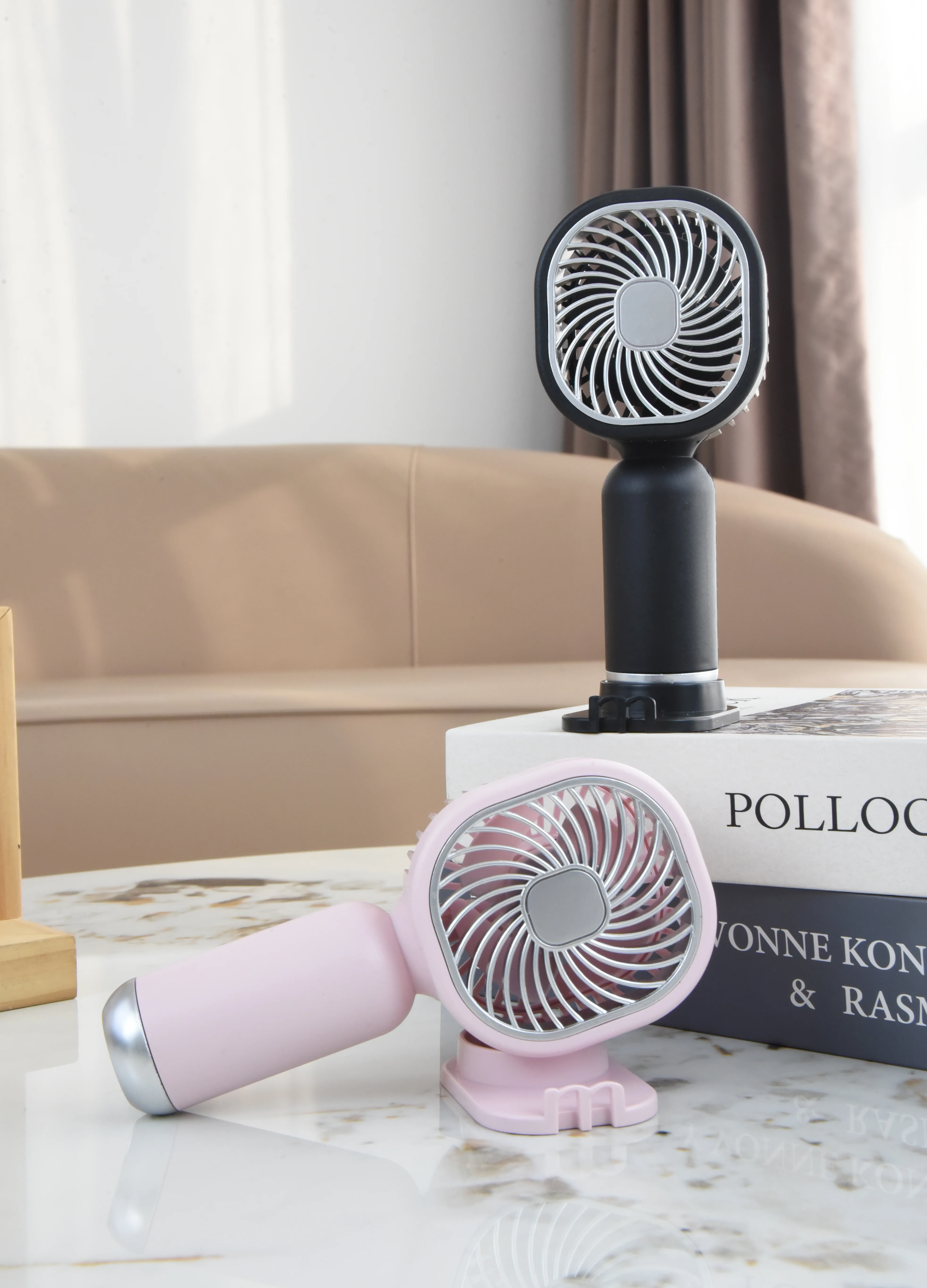 YASE Extremely Simple Square Head 3 Wind Speeds USB Rechargeable Portable Handheld Fan for Summer Cooling Outdoor or Household