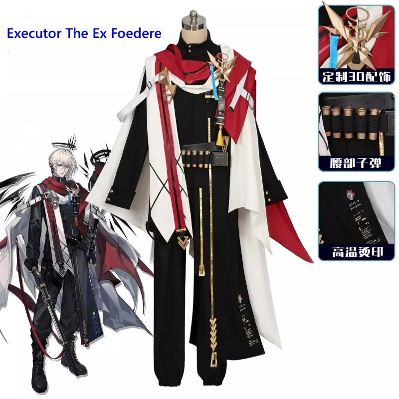Arknights Executor The Ex Foedere Cosplay Costume Anime Men Cool Outfit Halloween Carnival Party Suit  Role Play Clothes Stock