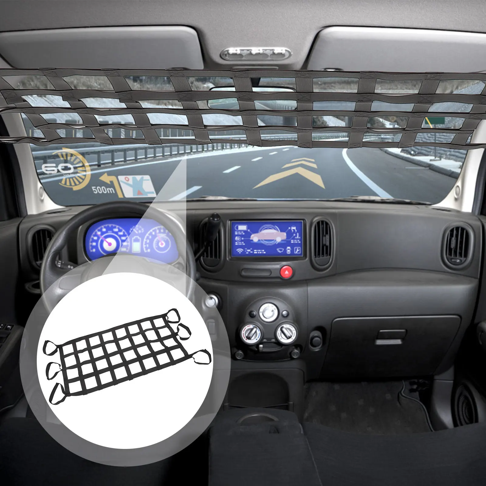 

1Pcs Car Roof Net Thickened Storage Organizer Mesh Net for Car Truck Camping Cargo Trunk Rack Elastic String Cover