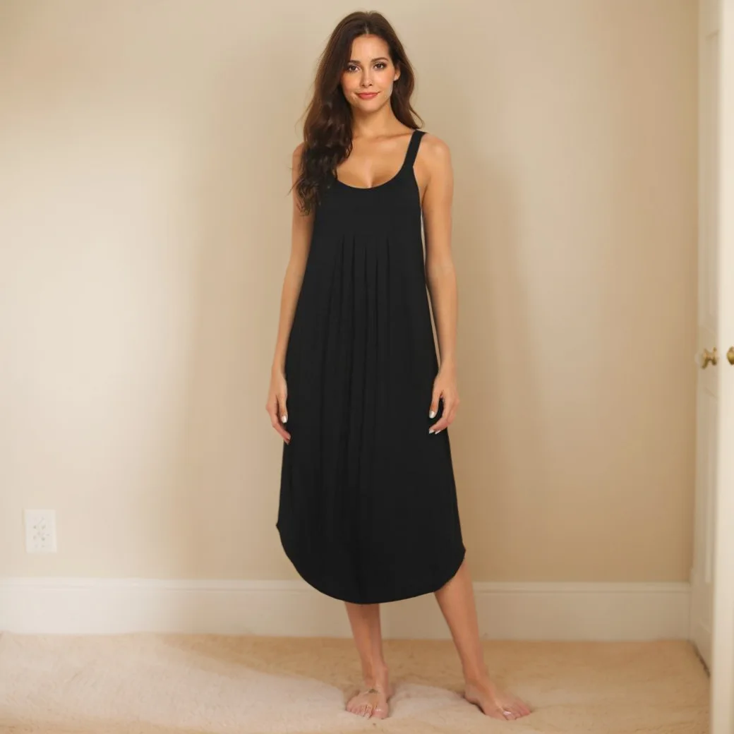 

Summer New Maternity Loungewear Pajamas Pregnant Women Vest Suspender Casual Backless Halter Modal Cotton Fabric Long Nightdress