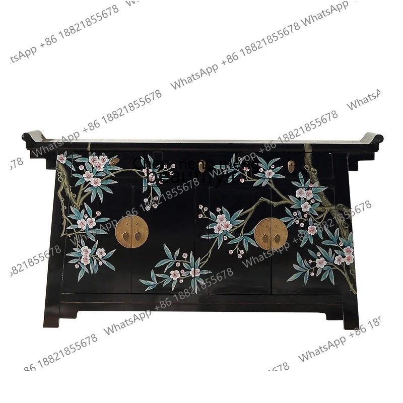 

furniture solid wood hand-painted upturned head shoe cabinet antique dining side cabinet entrance foyer storage decoration