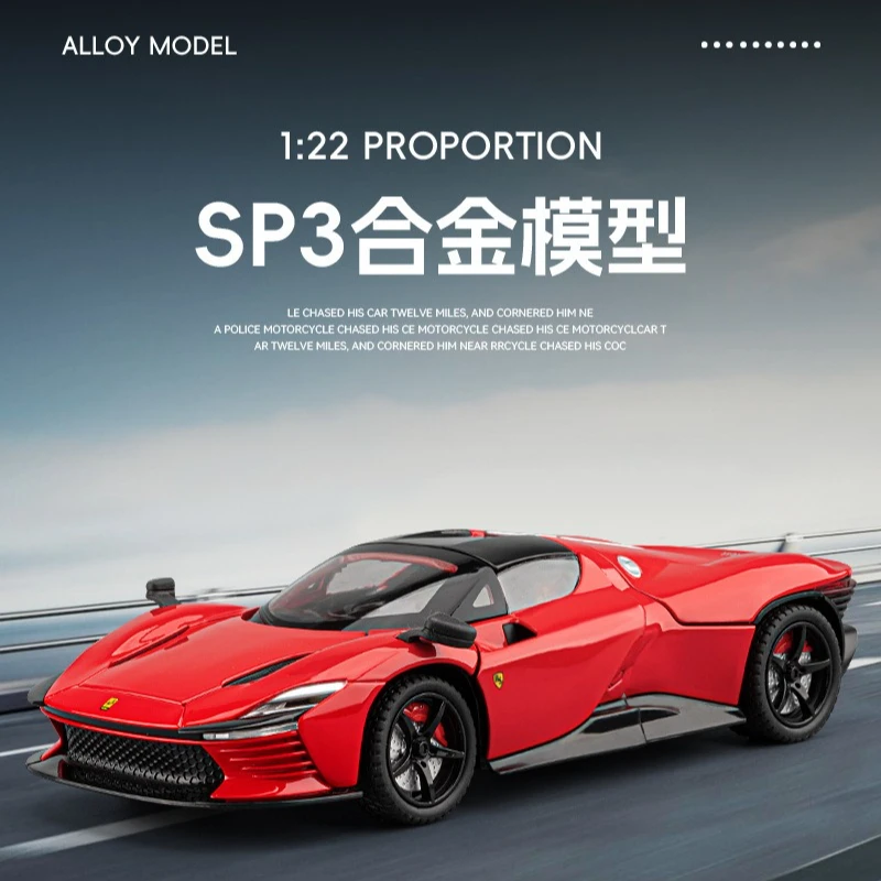 

1:22 Convertible SP3 Sports Car with Sound and Light Sound Effect Toy Gift Diecast Alloy Car Model Collectible