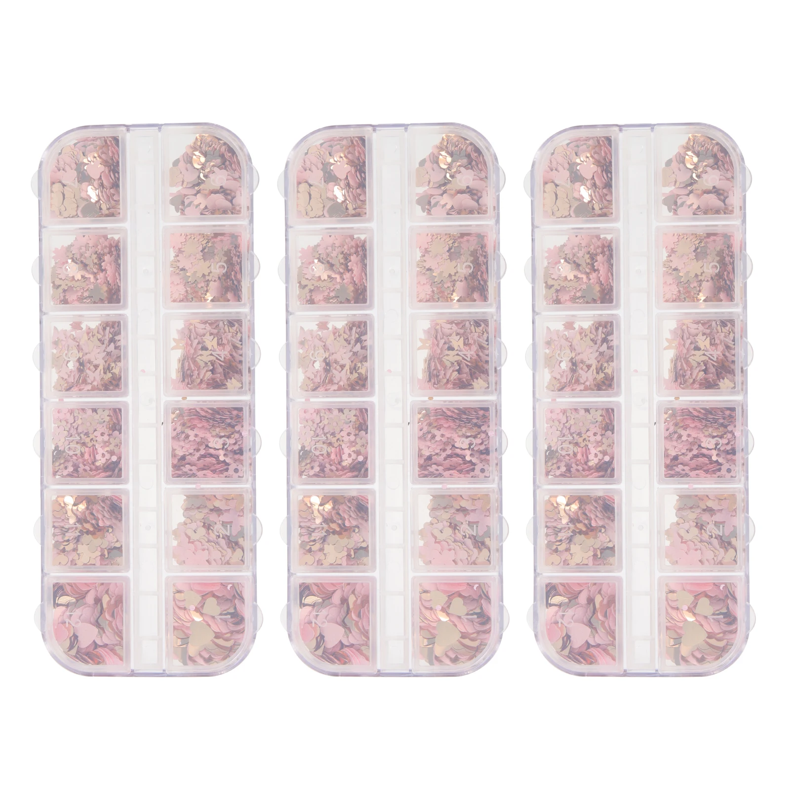 

3 Boxes Nail Art DIY Glitters Sequins Charming Shiny Beautiful Decorative Accessories for Parties Festivals Nail Sequins