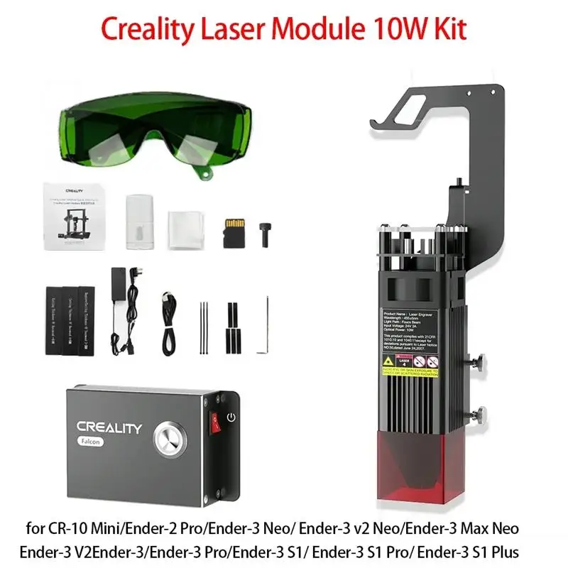 New! Laser Engraving Module Kit 10W 5W 1.6W 0.06mm High-Precision 3D Printer Parts for Ender 3 / Neo / S1 Series CR-10 Mini