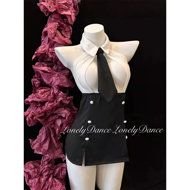 Sexy Hot Business Attire Temptation Cosplay Secretary Lingerie Mini Skirt Hip Wrap Uniform Teacher Costumes Tube Top Tie Set