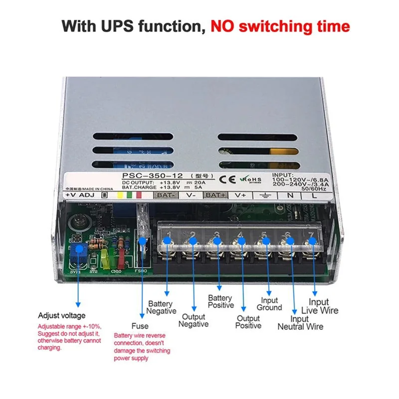 【A87T】LRS-350-24V LRS-350-12 350W مخرج واحد تحويل التيار الكهربائي 12V 29A AC-DC SMPS