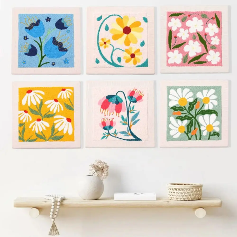 

Наборы игл для перфораторов с цветочным узором для начинающих, пряжа, обруч, стартовый набор для вышивания, набор для вышивания игл «сделай сам», набор для вышивания для взрослых