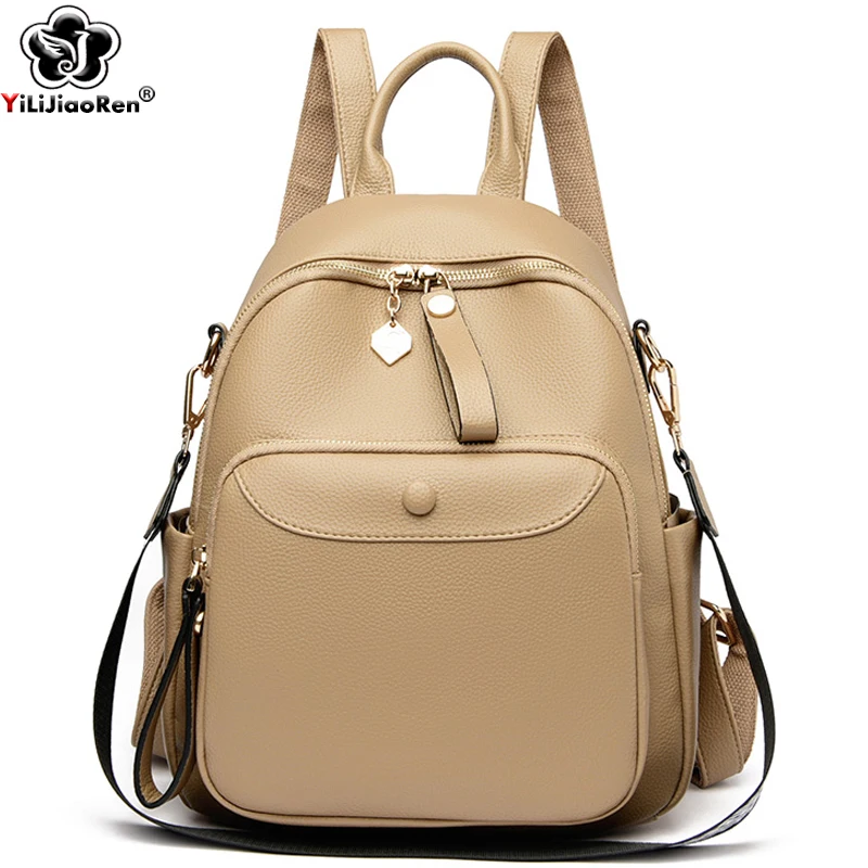 Fashion Bagpack Women New Elegant Ladies Leather Knapsack for Women Large Capacity Backpacks Female Travel Daypack School Bag