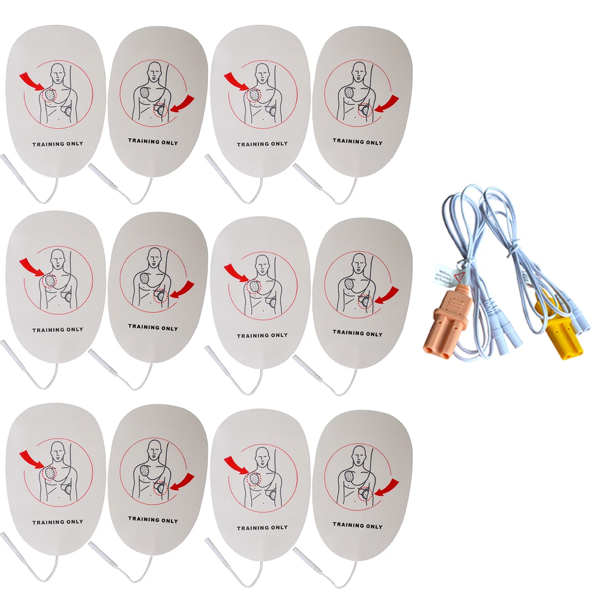 5 Pair XFT Adult Pads With Cable For XFT 120 XFT 120C+ AED Trainer Replacement