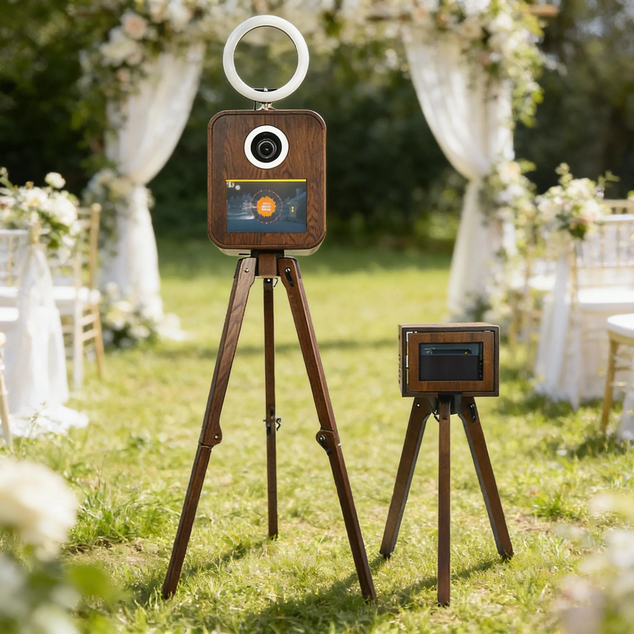 

Real Wood Vintage Photo Booth Price Selfie Photobooth DSLR Wedding Touch Screen Photo Booth With Printer