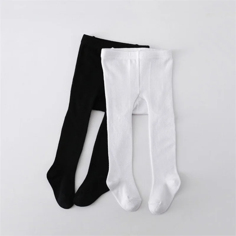 Infant Baby Girls Tights Knitted Stockings for Girls Cotton Soft Newborn Leggings Casual White Black Pantyhose For 0-2Years Old