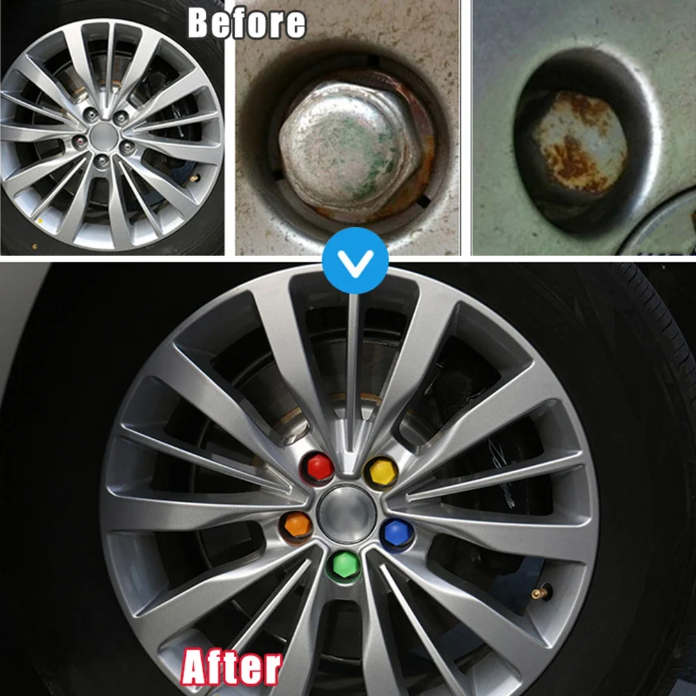 20PCS Car Wheel Nut Caps Auto Hub Screw Cover 17mm 19mm 21mm Bolt Rims Exterior Decoration Special Socket Protection Dust Proof