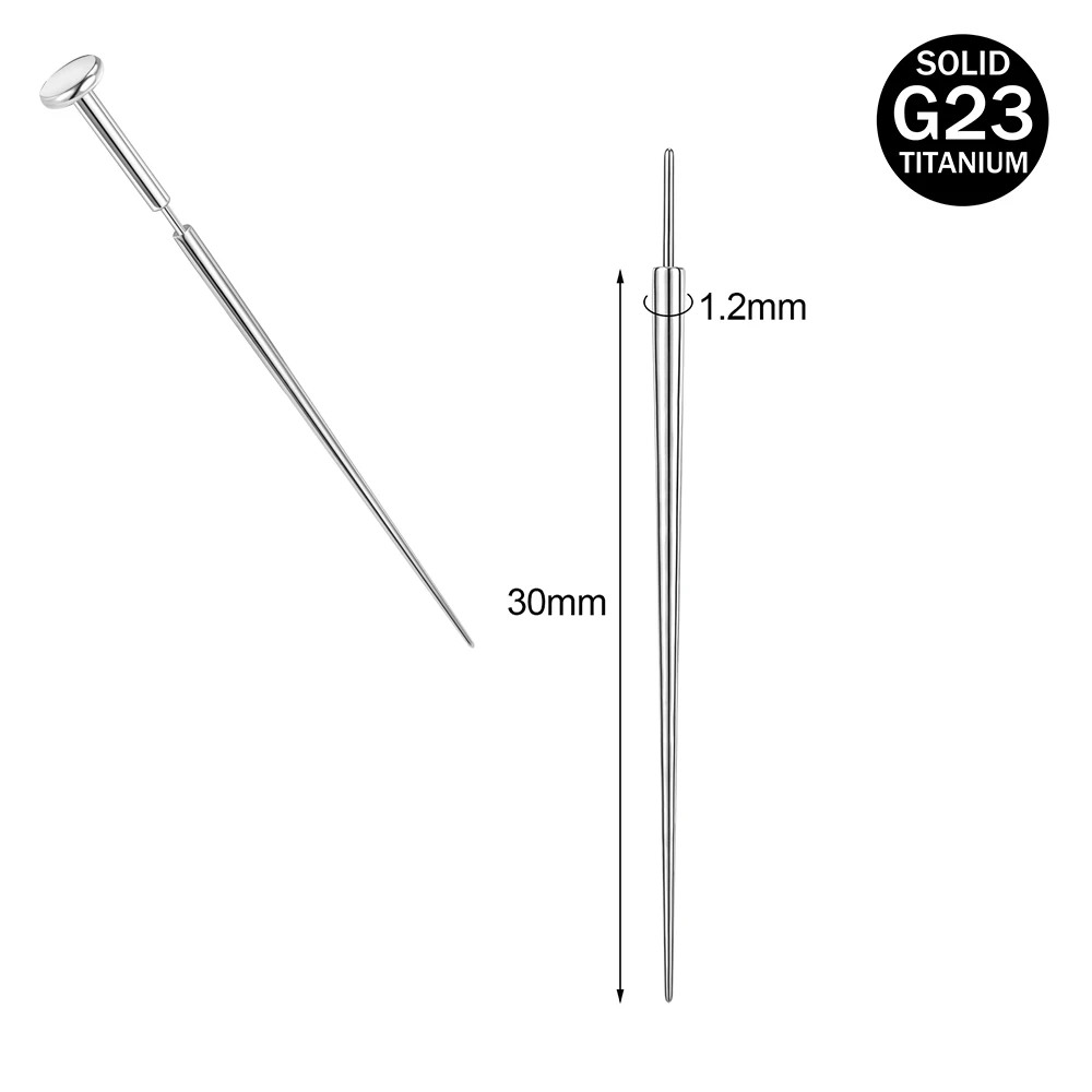 Titanium Nose Piercing Taper Insertion Pin, 14G-18G