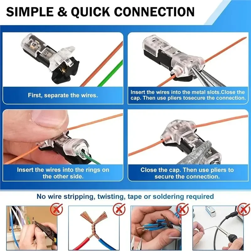 Wire and Cable Snap-In Connectors 2 Pin Way Cable Plug Waterproof Car Electric Wire Snap Connectors Strip Terminal Connection view 4