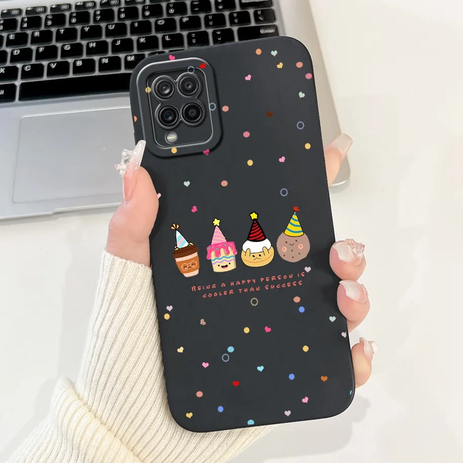 For Samsung Galaxy A12 Case SM-A125F Camera Protection Cover Cute Cartoon TPU Phone Case For Samsung M12 F12 SM-M125F A 12 Funda