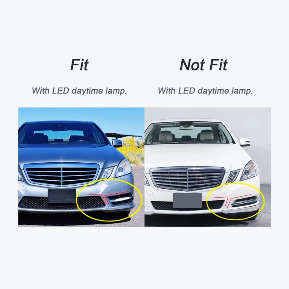 

AADD-L+R Front Bumper Fog Lamp Chrome Cover Parts 2128852174 2128852274 For Mercedes-Benz W212 AMG 2010-2013 Day Running Light T