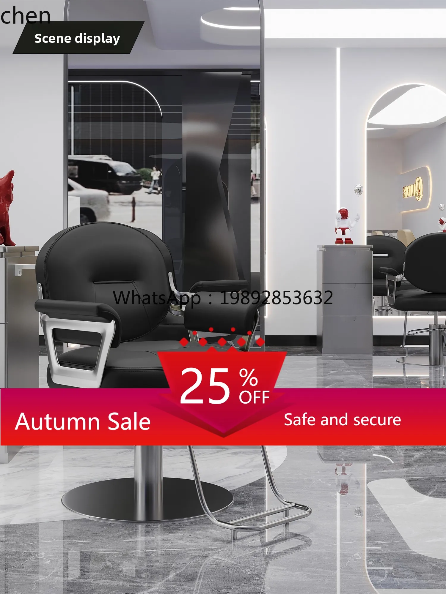 Internet celebrity barbershop chair liftable high-end hair salon chair hair salon hair cutting stool