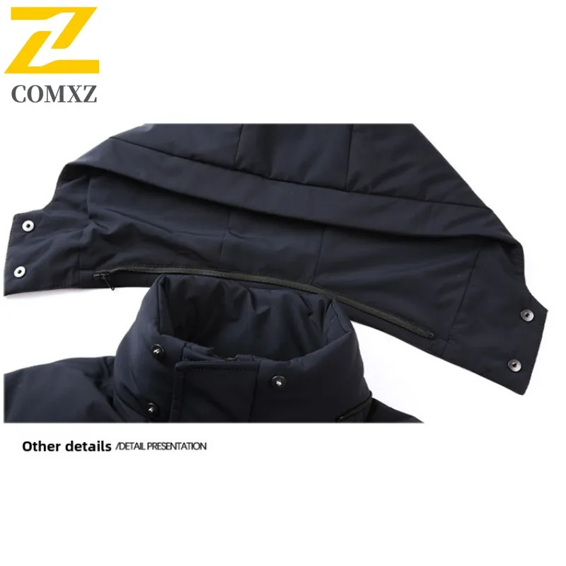 COMXZ Down Jacket Casual Hooded Collar Outdoor Working Cold Protection Parka Fashion White Duck Down Lightweight Winter Garment
