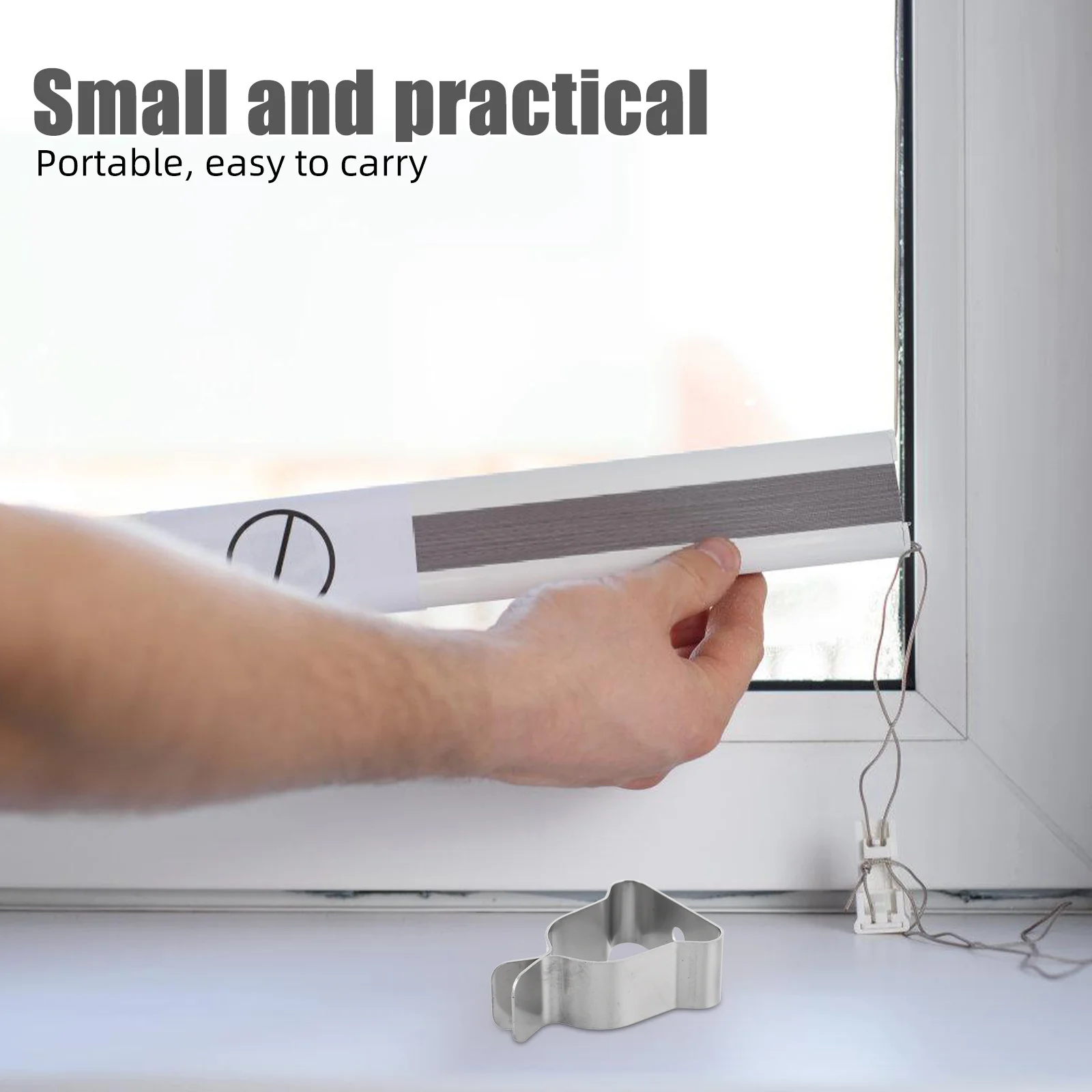 

5pcs Well Cover Hardware Set Strong Spring Clips Easy Installation Adjustable Fit Dustproof Basement Window Outdoor Steel