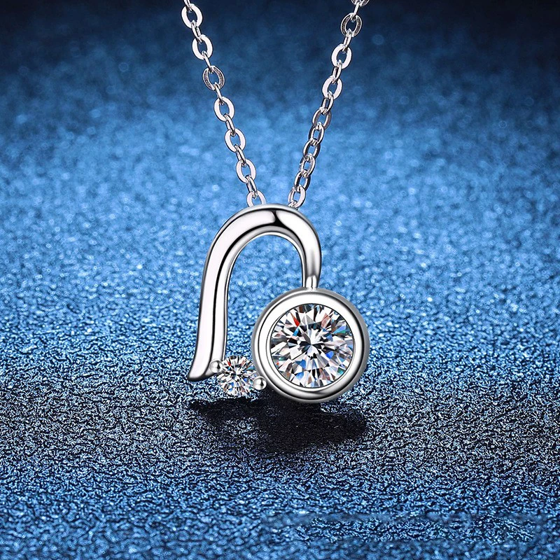 LioraGem Bubble Moissanite Heart Pendant 18K Gold, Premium Feeling LOVE Moissanite Necklace Gift Platinum PT950 Stamp
