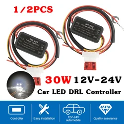 12V-24V Car LED DRL Controller 30W Auto Daytime Running Light Relay Harness Dimmer On/Off fendinebbia Controller accessori per Auto