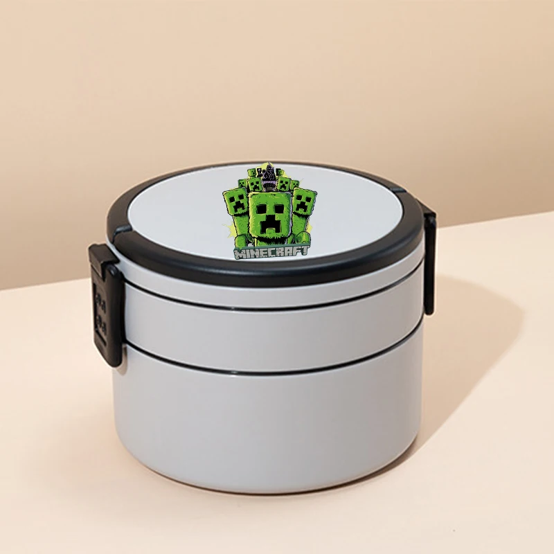 Game Theme Double Layer Lunch Box Minecrafted Bento Boxes Can Microwave Heated Lunch Boxes Picnic Box student Food Container view 4