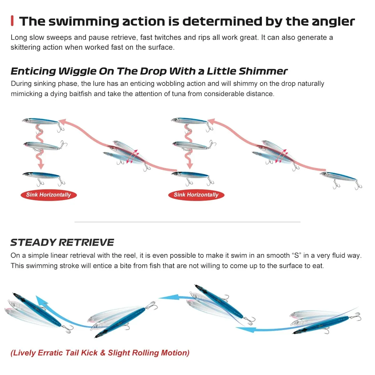 

Noeby 2 шт. тонущие приманки-стикбейты 205 мм 154 г, усиленные искусственные твердые приманки-карандаши для морской рыбалки