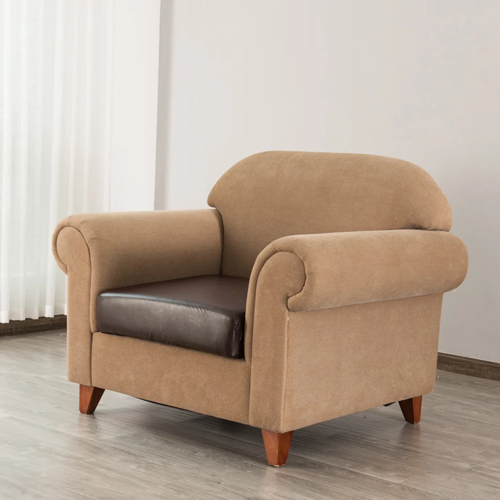 

1Pcs Sofa Cushion Cover PU Solid Color Elastic Sofa Seat Protector Cushion Cover Machine Washable for Home Pets