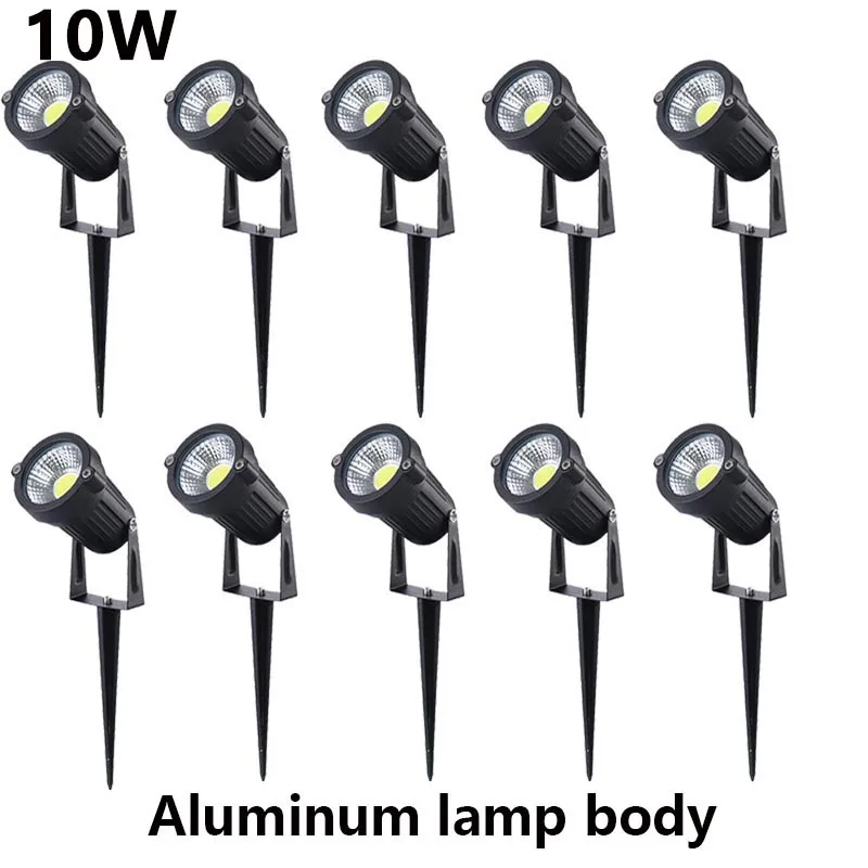 Impermeável LED Jardim Iluminação, Spike Lawn Lamp, Terrace Path Spotlights, Decoração ao ar livre, AC 220V, 110V, DC12, 10W, 15W