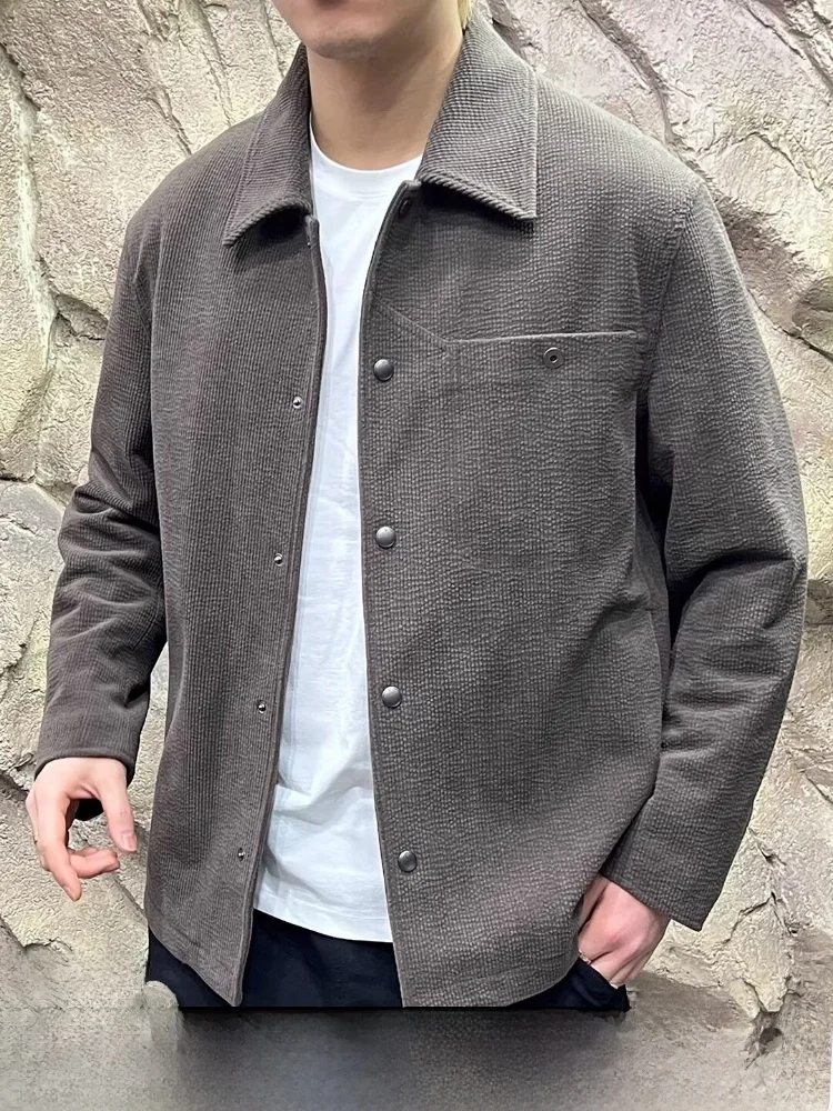 

Ele Retro Lightweight Men's down Jaet Quilted Padded Coat Casual Sle Long Sve Du down Filling Regular Fit