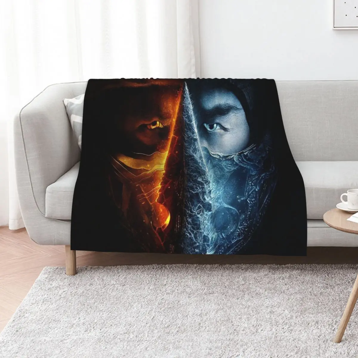 Mortal Kombat Look Throw Blanket warm winter christmas gifts Flannel Fabric blankets ands decorative Soft Plaid Blankets