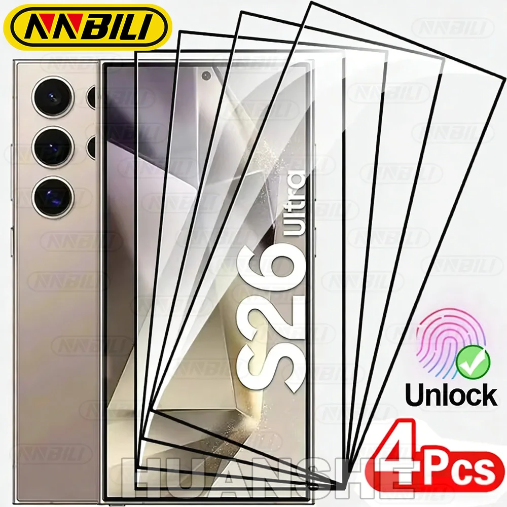 

4PCS Full Cover Tempered Glass Protective Screen Protector Film for Samsung Galaxy S26 Ultra S26+ S26