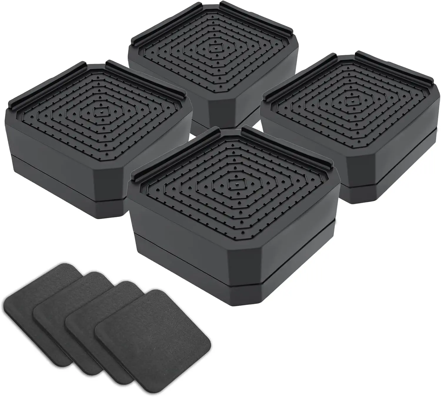 

4 Pack Bed Risers Heavy Duty, Adjustable Furniture Risers for Bed Couch Sofa Desk Chair Blocks, Lift Height 1.5, 3 or 4.3 (Black