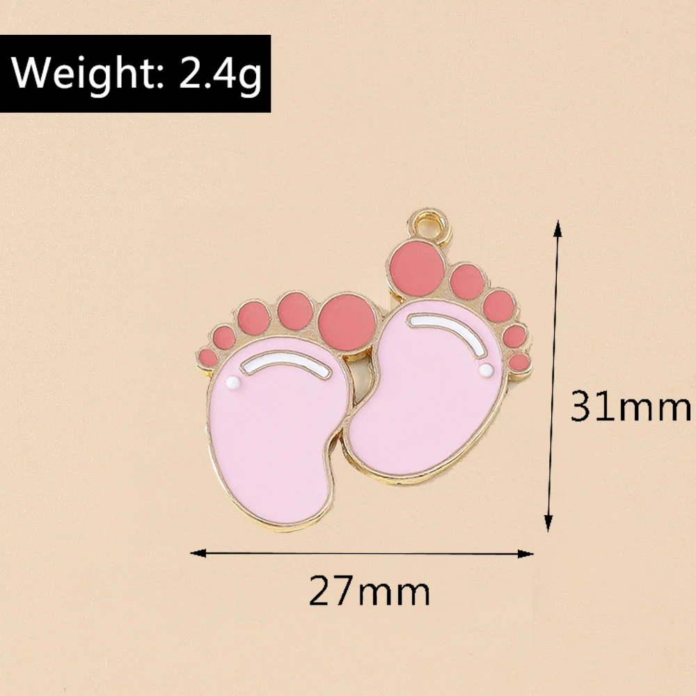 Leslie 10 Stück süße Babykleidung, Fütterungsflaschen, Füße, Socken, Lätzchen, Charms, Anhänger für DIY-Armband, Halskette, Schmuckherstellung, Zubehör – Detail 12