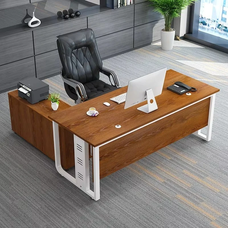 Simple and Modern Executive Desk Office Furniture Single Supervisor Manager Office Table and Chair Combination
