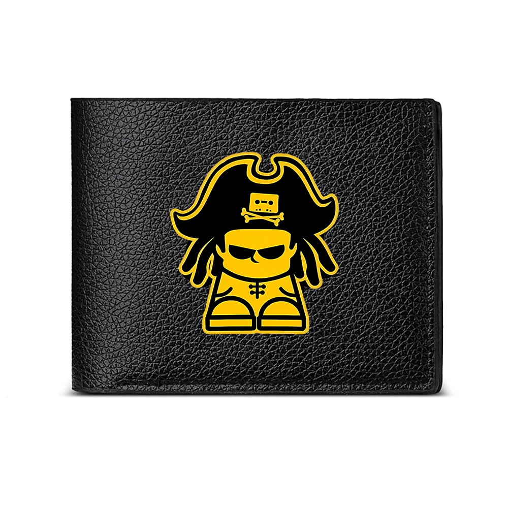 Pirate Captain Cartoon Character Design Men's Wallet Card Holder Casual Business Fashion Print Accessory