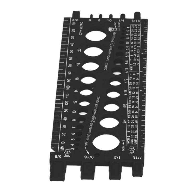مقياس المسمار المسمار متعدد الوظائف بوصة متري تحديد سريع مسمار المسمار مدقق لورشة العمل المرآب الأسود #4
