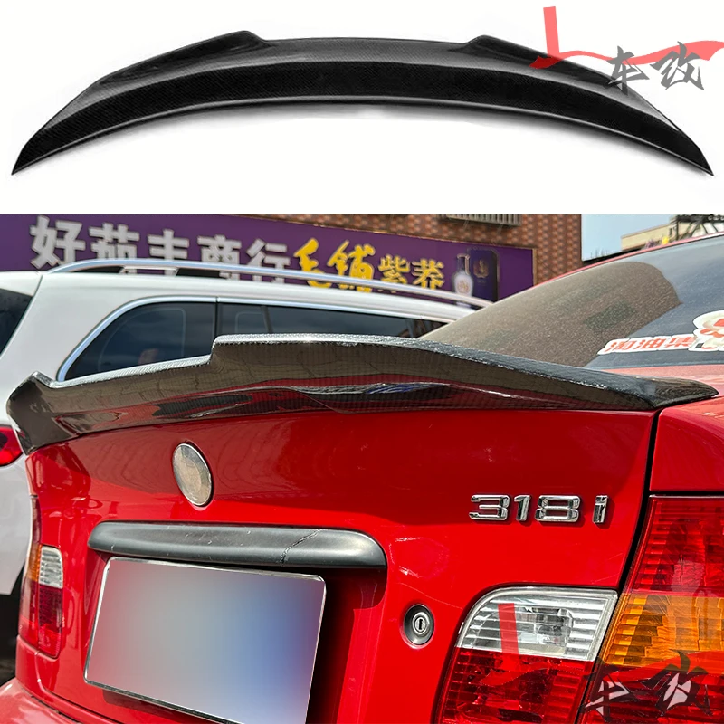Samochodowy tylny spojler bagażnika Skrzydła z prawdziwego włókna węglowego do BMW serii 3 E46 320i 325i 330i Sedan 4Door 1998-2005 Auto Tail Boot Lid Wing