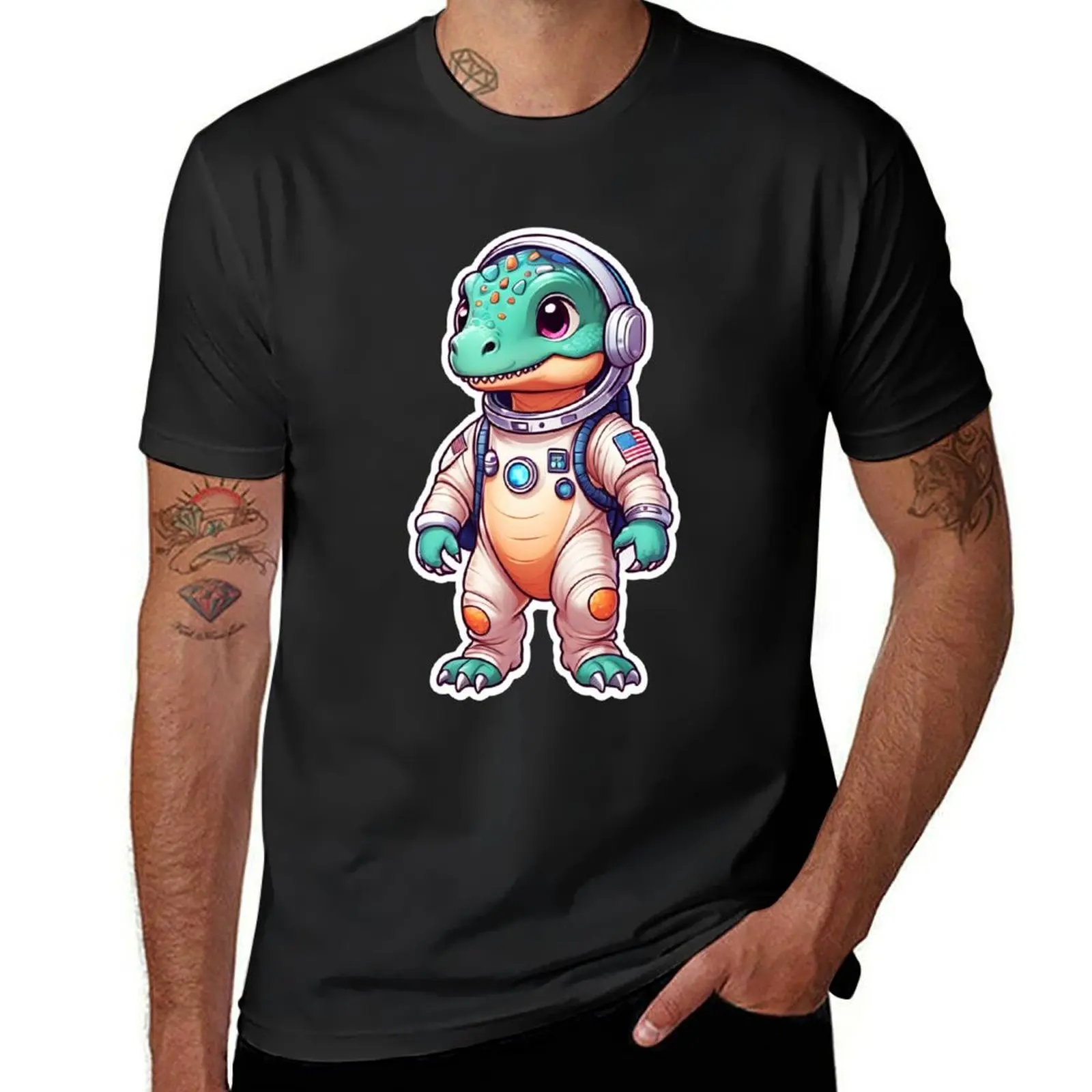 

Cute Space Dinosaur Astronaut Galactic T-rex Mission T-Shirt new edition summer clothes black t shirts for men