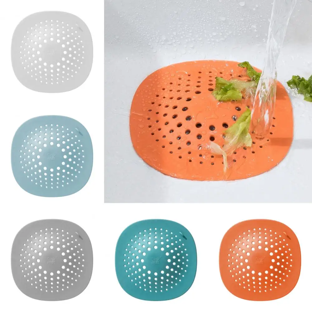 Anti-blocking Sink Strainer Round Shape Hair Filtration Drain Filter Silicone Soft Floor Drain Waste Catcher Kitchen