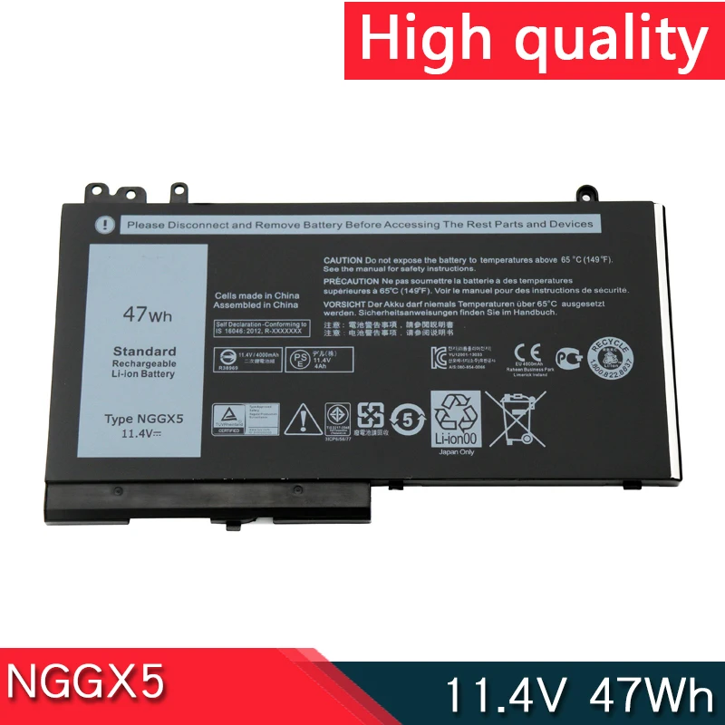 Новый аккумулятор NGGX5 11,4 в 47 Втч для ноутбука DELL Latitude E5270 E5470 E5550 M3510 E5570 3350 E3160 E3150 E5350 954DF JY8D6 RDRH9