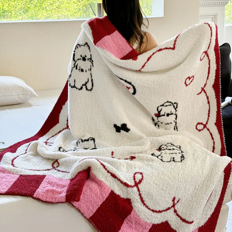 1 Pc New Grade A Half Sides Fleece Autumn Warm Blanket Soft Lightweight and Warm Sofa for Throw Napping Shawl130x170cm
