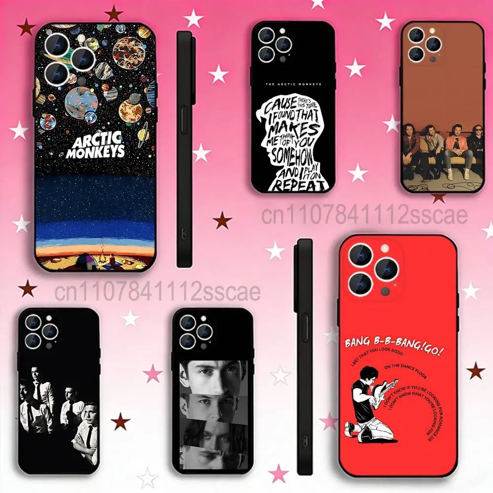 

A-Arctic Monkeys rock band Phone Case For iPhone 17,16,15,14,13,12,11,Pro,Max,Plus,E,Air,Mini Protective Black Cover