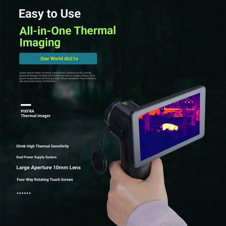 IP67 5inch Night Vision Thermal Imaging Camera 4X/8X 100m Detection 4-Color Palette Outdoor Hunting Handheld Infrared Imager