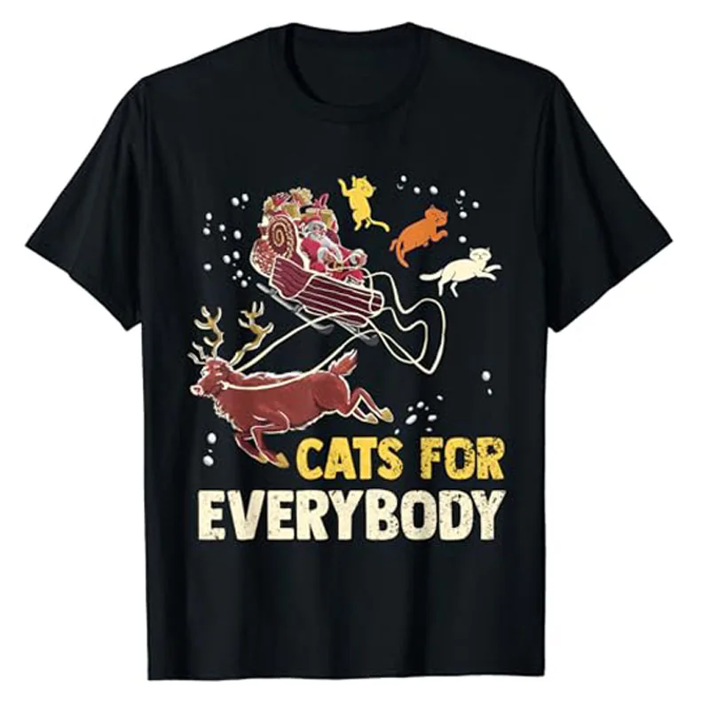 

Cats for Everybody Christmas Cat Lovers Funny Xmas Santa T-Shirt Gifts Cute Kitty Xmas Graphic Outfit Lovely Kitten Saying Tee