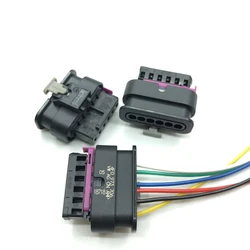 Set of 6-pin Tyco waterproof Automotive sensor FEP connector Female taillight plug with wire 15CM for BMW Benz 4F0973706