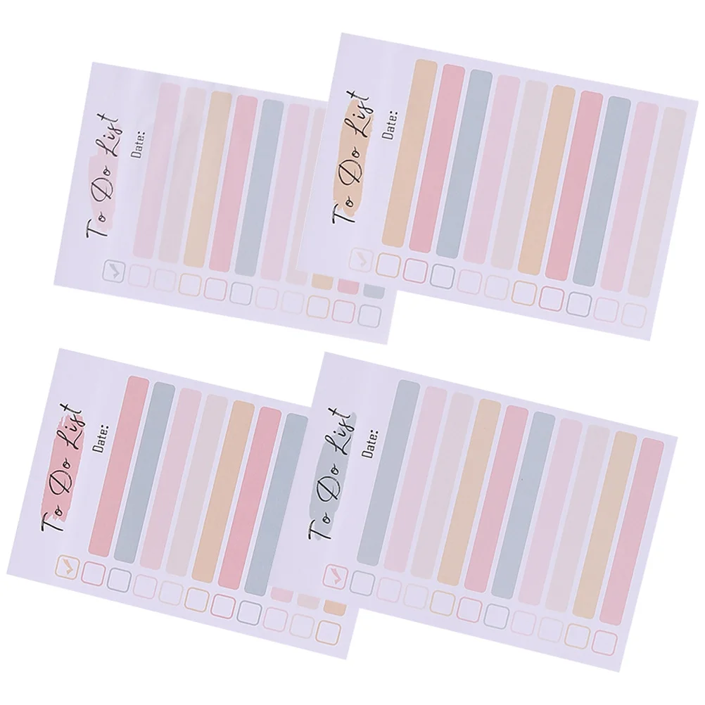 

4 Books Daily Use Memo Stickers Colorful Tearable Paper Self-adhesive